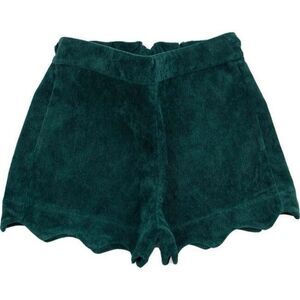 NWT CUCLIE Corduroy Scalloped Hem Shorts, Green